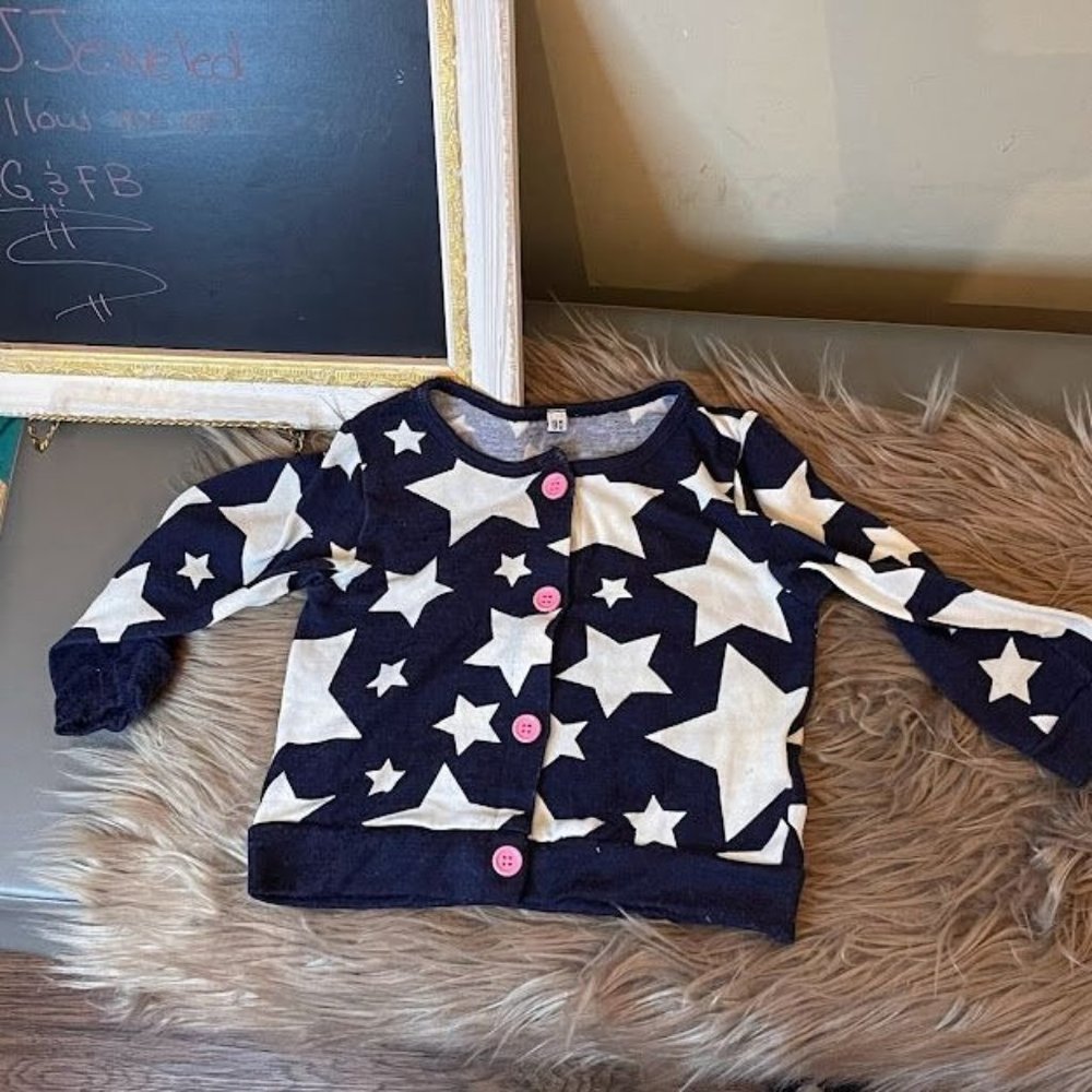 Girl's Cardigan Sweater- Stars